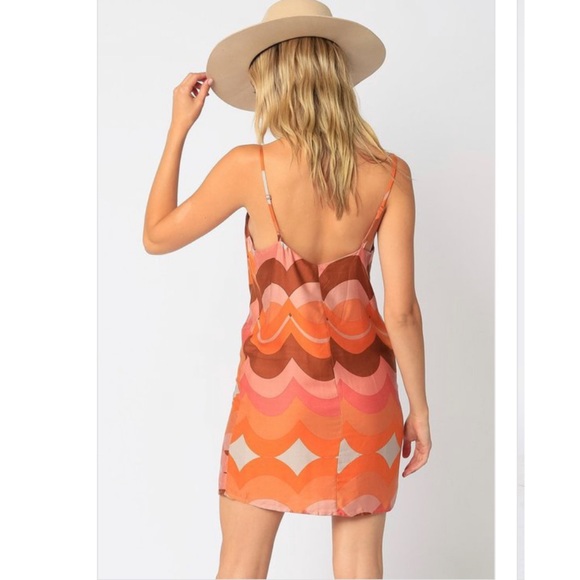 NWT Olivaceous Sorbet Retro Waves Mini Tank Dress - Picture 4 of 5